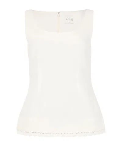 Posse Rectangular Neckline Vest In White