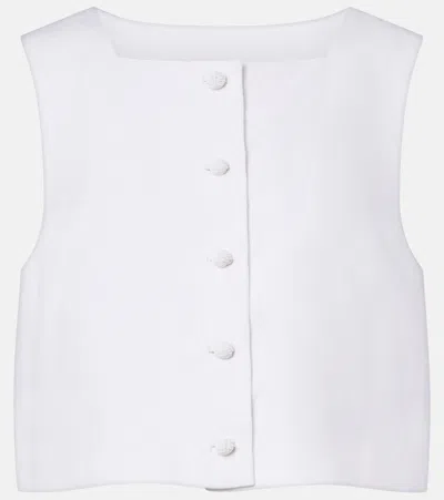 Posse Rio Linen Crop Top In White