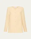 Posse Womens Dusty Citron Rio Button-down Linen Shift Jacket In Dusty Citron