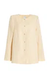 Posse Womens Dusty Citron Rio Button-down Linen Shift Jacket In Yellow