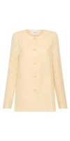 Posse Womens Dusty Citron Rio Button-down Linen Shift Jacket