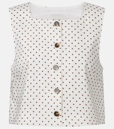 Posse Rio Polka-dot Crop Top In White