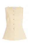 Posse Rio Tailored Linen Vest In Yellow