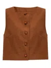 Posse Rio Linen Top In Orange