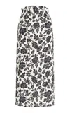 Posse Womens Bone Black Romeo Column Flower-print Linen Midi Skirt In Multicolor