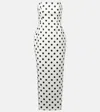 Posse Romeo Polka-dot Linen Maxi Dress In White