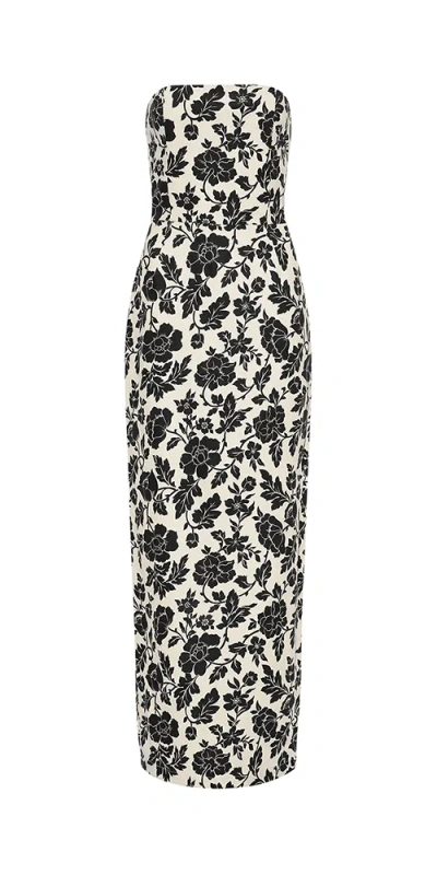 Posse Romeo Strapless Dress Noir Bloom In Black