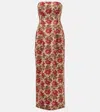 Posse Rosalie Strapless Maxi Dress In Rose Bud In Multi