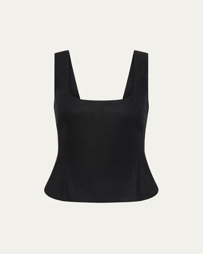Posse Rosalie Linen Tank Top In Black