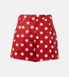 Posse Rosalie Polka-dot Linen Shorts In Rot