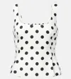 Posse Rosalie Polka-dot Linen Top In Multi