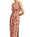 Posse Rosalie Strapless Maxi Dress In Rose Bud In Multi
