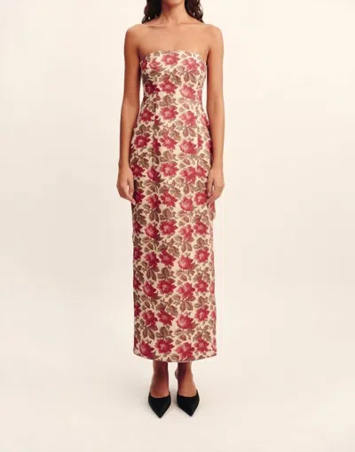 POSSE ROSALIE STRAPLESS MAXI DRESS IN ROSE BUD
