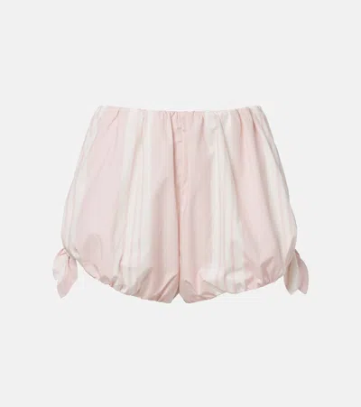 Posse Rosie Striped Cotton Shorts In Pink