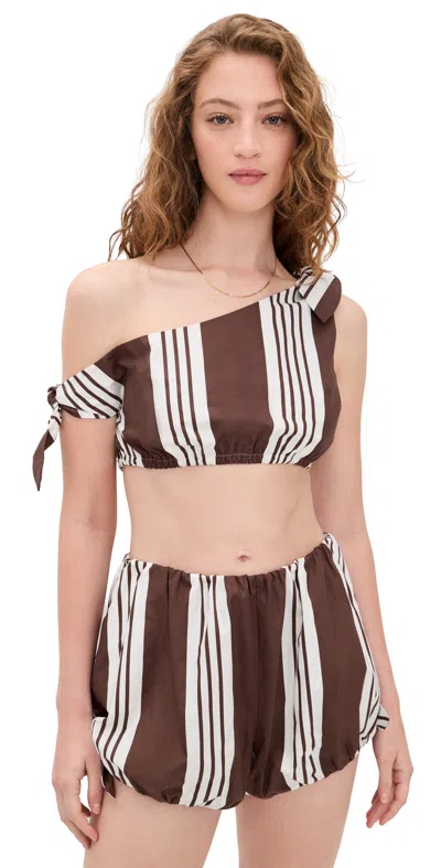 Posse Rosie Tie Top In Chocolate Stripe
