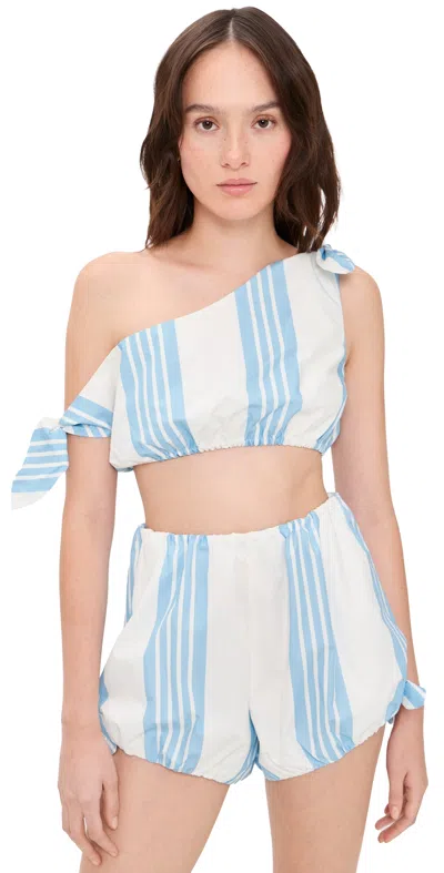 Posse Rosie Tie Top Nautical Stripe In Blue