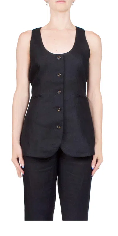 Posse Ruben Gilet Top In Black