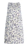Posse Rue Baroque-print Linen-silk Mini Shift Dress In Multi