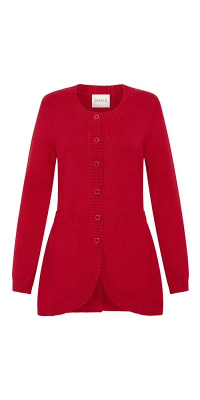 Posse Sabrina Cardigan Ruby In Red