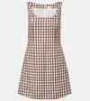 Posse Sadie Gingham Linen Minidress In Brown