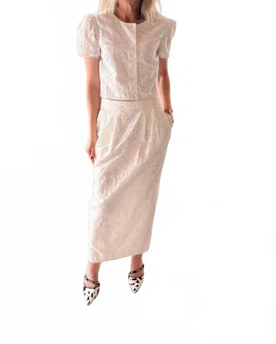 Posse Salma Column Maxi Skirt In Vintage White