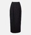 Posse Salma Embroidered Cotton Maxi Skirt In Black
