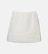 Posse Salma Embroidered Cotton Miniskirt In White