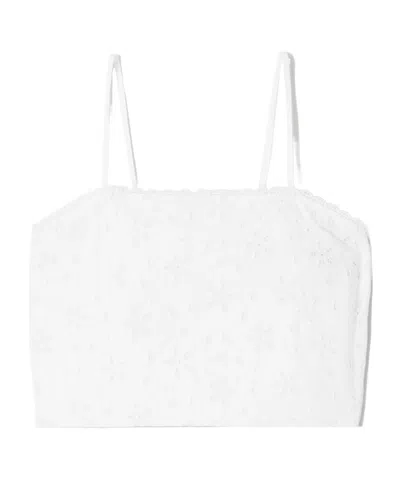 Posse Salma Cropped Broderie Anglaise Cotton Top In White