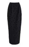 Posse Salma Eyelet Cotton Maxi Skirt In Black
