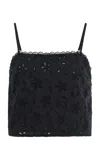 Posse Salma Eyelet Cotton Top In Black