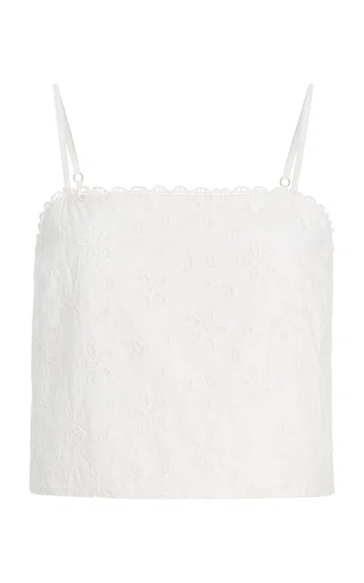 Posse Salma Eyelet Cotton Top In White