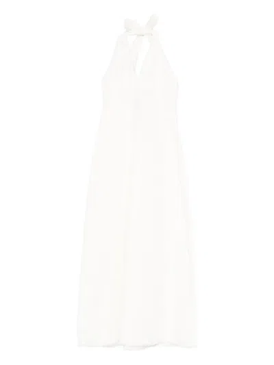 Posse Salma Halterneck Midi Dress In White