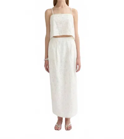 Posse Salma Midi Skirt In Vintage White