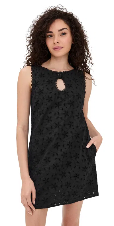 Posse Salma Broderie Anglaise Cotton Mini Dress In Multi