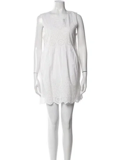 Pre-owned Posse Scoop Neck Mini Dress In White