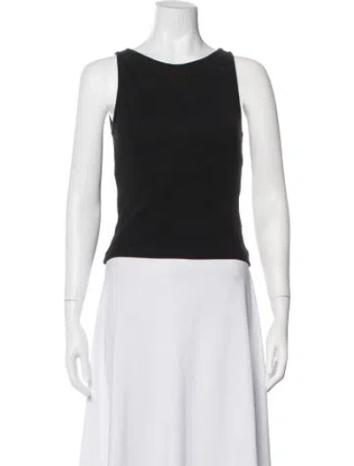 Pre-owned Posse Scoop Neck Sleeveless Top In Black