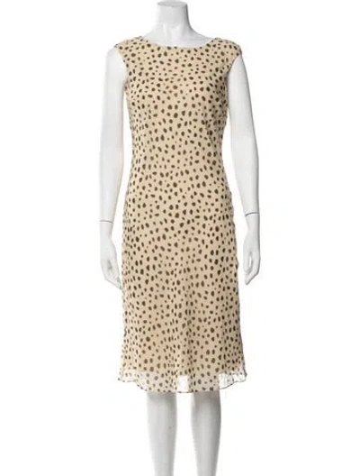 Pre-owned Posse Silk Knee-length Dress W/ Tags In Neutrals