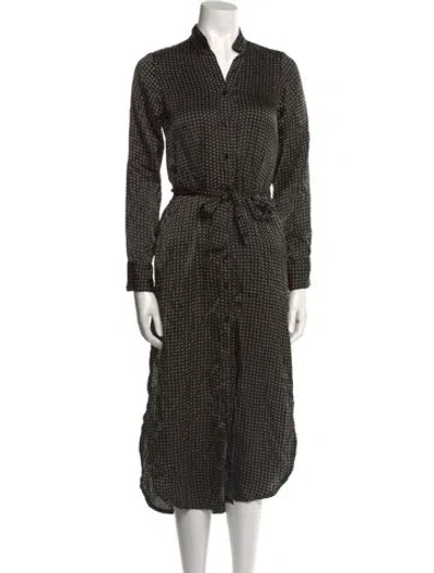 Pre-owned Posse Silk Midi Length Dress In Black