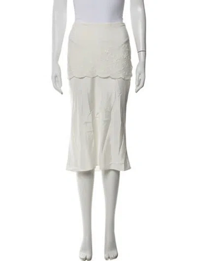 Pre-owned Posse Silk Midi Length Skirt W/ Tags In Neutrals