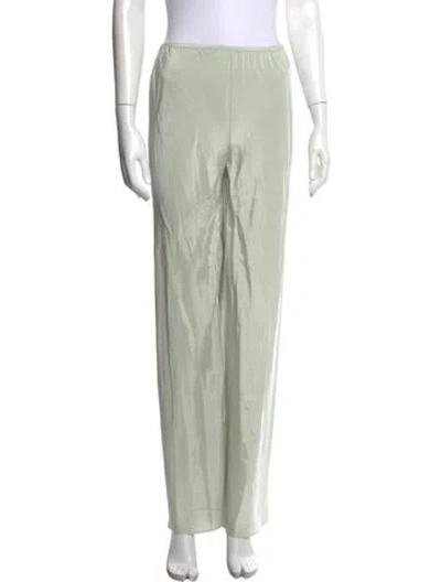 Pre-owned Posse Silk Wide Leg Pants In Green