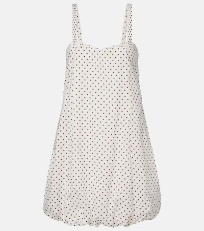 Posse Sky Polka-dot Balloon Minidress In Gray