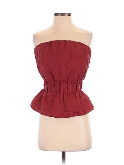 Pre-owned Posse Sleeveless Blouse In Burgundy