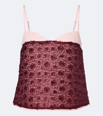 Posse Sofia Beaded Top In Burgundy