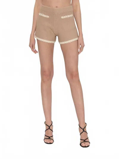 Posse Soft Knit Willow Shorts In Taupe In Brown