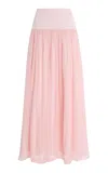 Posse Solene Chiffon Maxi Skirt In Pink