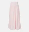 Posse Solene High-rise Mesh Maxi Skirt In Pink