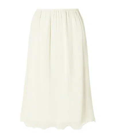 Posse Solene Chiffon Midi Skirt In White