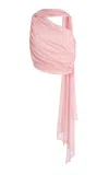Posse Solene One-shoulder Chiffon Top In Pink