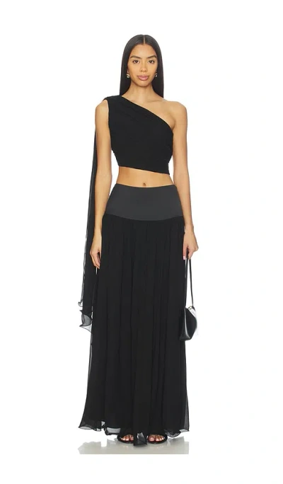 Posse Solene One Shoulder Top In Black