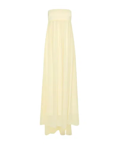 Posse Solene Strapless Maxi Dress In Yellow